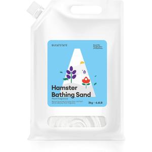 BUCATSTATE Hamster Bath Sand, 6.6 lb Potty Litter Sand | Odor Control | Plant Scented Bathing Sand for Chinchillas Gerbil Mice Degu (Plant Scented) (6.6LB, White Sand)