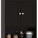 Spirich Bathroom Cabinet Wall Mounted, Wood Hanging Cabinets with Doors and Shelves, Medicine Cabinet Over The Toilet, Espresso, 21.5 inches x 24 inches x 7.48 inches
