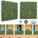 Bybeton 12 Pack 20"x20" Artificial Grass Wall Panels, 4-Layer UV Protected Boxwood Panels, Faux Greenery Wall Backdrop for Outdoor Indoor Privacy Fence Screen, Garden, Balcony & Backyard Decor