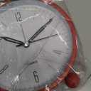 Analog Alarm Clock, 4 inch Super Silent Non Ticking Small Clock with Night Light, Battery Operated, Simple Design, Old Fashioned Style Wine-red Decor, for Bedroom, Bedside, Desk, Adult, Kid, Gift, Red