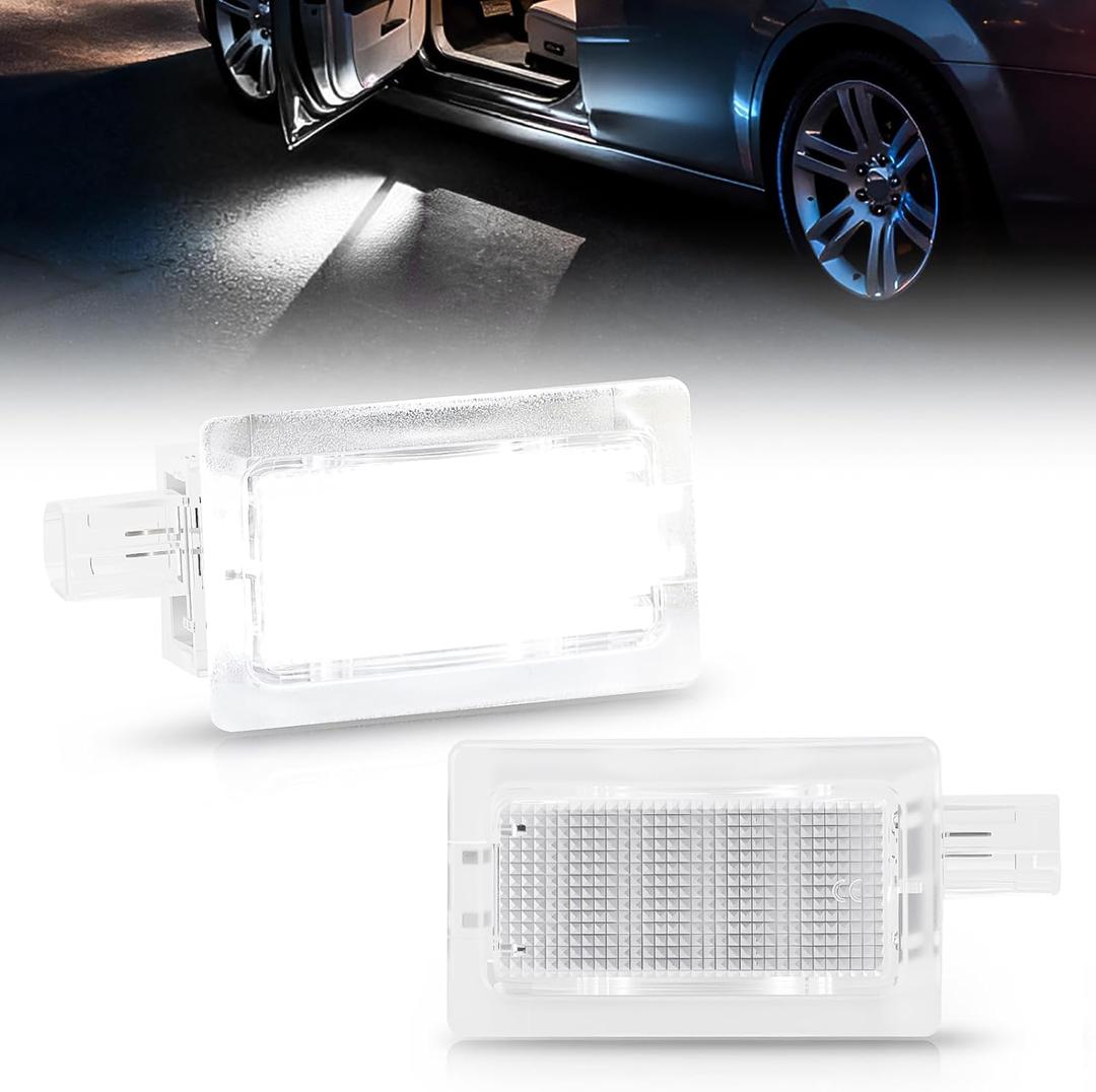 Bestview LED Door Welcome Courtesy Lights Compatible with 2001-2020 Dodge Charger Challenger Avenger Magnum Dart/Chrysler 300 200, Pack of 2 (White&Red)