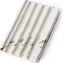 Koville Natural Marble Soap Dish for Shower, Stone Soap Tray for Bathroom, Bar Soap Holder for Sink, Stripe Grooves Saver Stone Dish Tray Keep Bars Dry Easy Clean(Palissandro Classico)