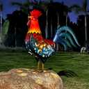 LIFFY Metal Rooster Yard Decor,18 Inch Solar Chicken Yard Decorations Outdoor,Garden Rooster Decor for Outside,Lawn Statues Decorative Ornaments for Home Patio Backyard Landscape (Multicolor)