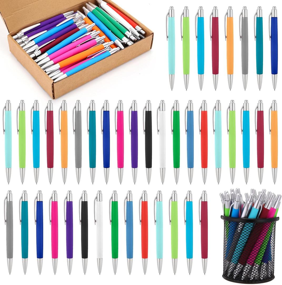 50 Set Operation Christmas Gift Bulk Ballpoint Pens Retractable Point Pens with Black Ink Inspiration Gifts for Kids, Back to School, Christmas