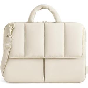 BAGSMART 15-16 Inch Laptop Case Sleeve, Padded Lightweight Laptop Bag with strap for MacBook Air/Pro, Shockproof Water Resistant Laptop Cover Compatible for 15.6 Macbook Dell HP Lenovo Asus, Beige (03-beige)