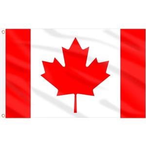 AhfuLife Canada Flag 3 x 5 Ft, Large Canadian Flags for Outside - Double Side with Brass Eyelets for Olympic Party Decorations, Bar Garden Street Decoration Indoor Outdoor (1 Pcs)