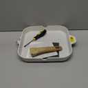 SENSARTE Nonstick Ceramic Grill Pan for Stove Tops, Square Grilling Pan with Pour Spouts, Non Toxic Durable Grill Skillet for All Stoves(Gas,Electric,Induction) PTFE,PFAS,PFOA Free, 12Inch (White)