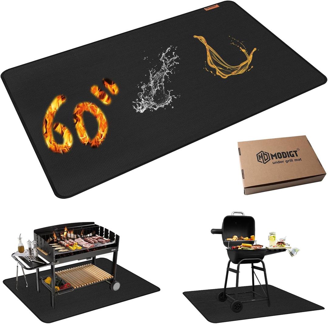 MODIGT 60"48" Under Grill Mat for Outdoor Grill,Double-Side Fireproof & Heat-Resistant Outdoor Grill Mat,Protective Mat for Patio,Courtyard,Tabletop
