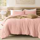 Bedsure Queen Comforter Set, Blush Pink Soft Prewashed Bedding for All Seasons, 3 Pieces GentleSoft Bed Set, 1 Lightweight Comforter (90"x90") and 2 Pillowcases (20"x26")