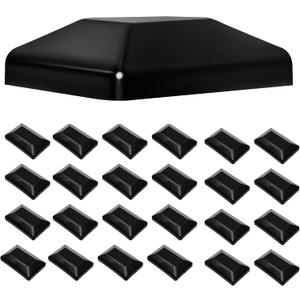 TonGass (24-Pack, Black) 4"x6" (3 5/8x5 5/8") Wood Fence Post Caps - Wooden Fence Cover Deck Post Cap, Durable Plastic Water-Proof and UV-Proof, Protect Wooden Poles from Cracking and Rotting