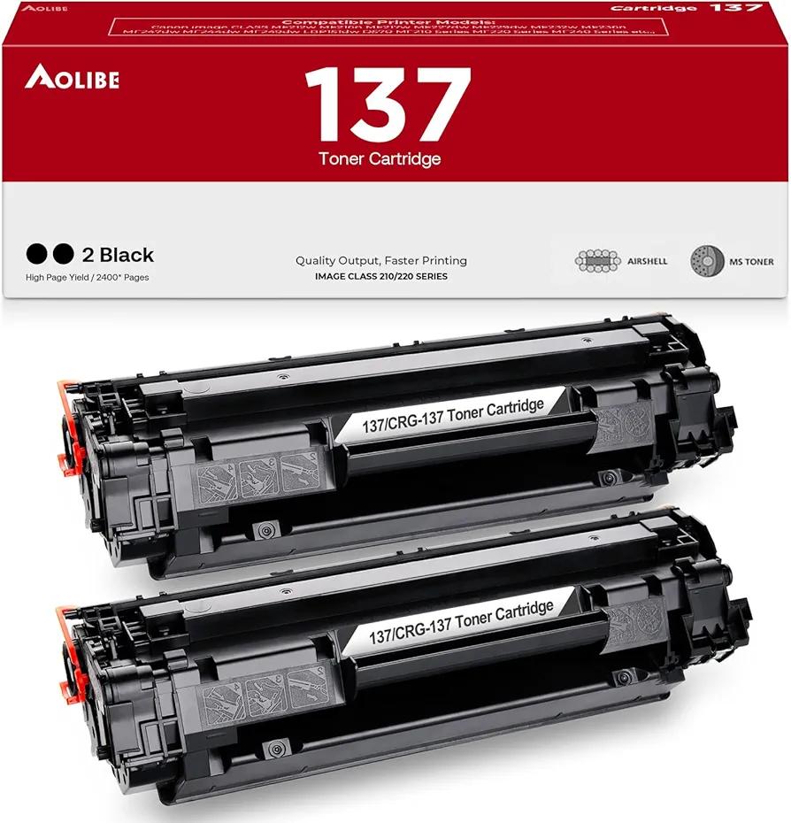 137 Compatible Toner Cartridge Replacement for Canon 137 Black Toner Cartridge, use for Canon Image CLASS MF232w, MF242dw, MF212w, MF216n, MF217w, MF244dw, MF247dw, MF249dw, MF227dw, 2 Pack