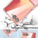 2 x Foluu Slim Fit Case for Samsung Galaxy Z Flip 7, with Front Built-in Screen Protector, Hard PC Back Protective Cover for Samsung Galaxy Z Flip7 5G 2025 (Clear)