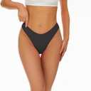 Bellecarrie Womens Cheeky Brazilian Scrunch Butt Bikini Bottoms Low Rise High Cut Sexy Womens Swim Bottoms (L)