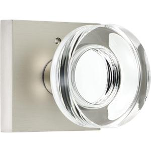Coolnews Crystal Door Knobs with Lock, Satin Nickel Finish for Bathroom & Bedroom Privacy