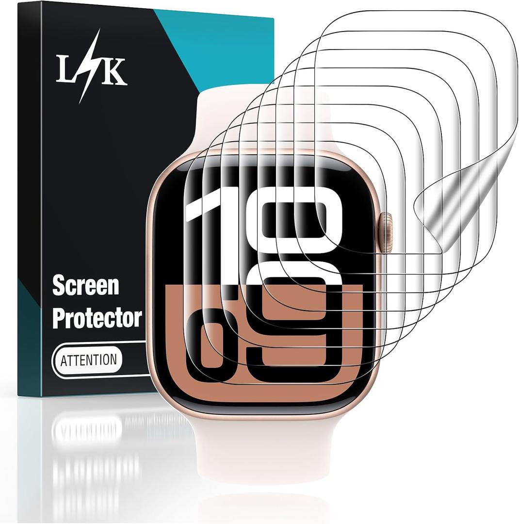 LK 8 Pack for Apple Watch Series 11/10 Screen Protector 42mm- Self-Healing TPU Screen Protector, Anti Scratch 0 Bubble, HD Touch Sensitive, Upgrade Flexible Film for iWatch S11/10 42mm (Clear)