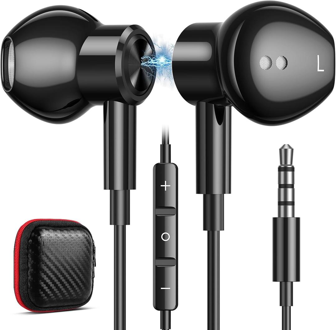 Wired Earbuds Magnetic 3.5mm Plug in Audio Jack Earphone,Noise Canceling HiFi in Ear Headset for Chromebook PC Laptop 3.5 mm Corded Headphones for Samsung A15 5G A14 A13 A30s A03 S10 S10e for Moto G