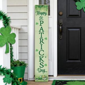 St Patricks Day Porch Decor St Patricks Day Porch Sign Shamrocks Truck Outdoor Decorations Welcome Wooden Door Decorations Indoor Outside Welcome Sign for Front Door 46.8 Inch