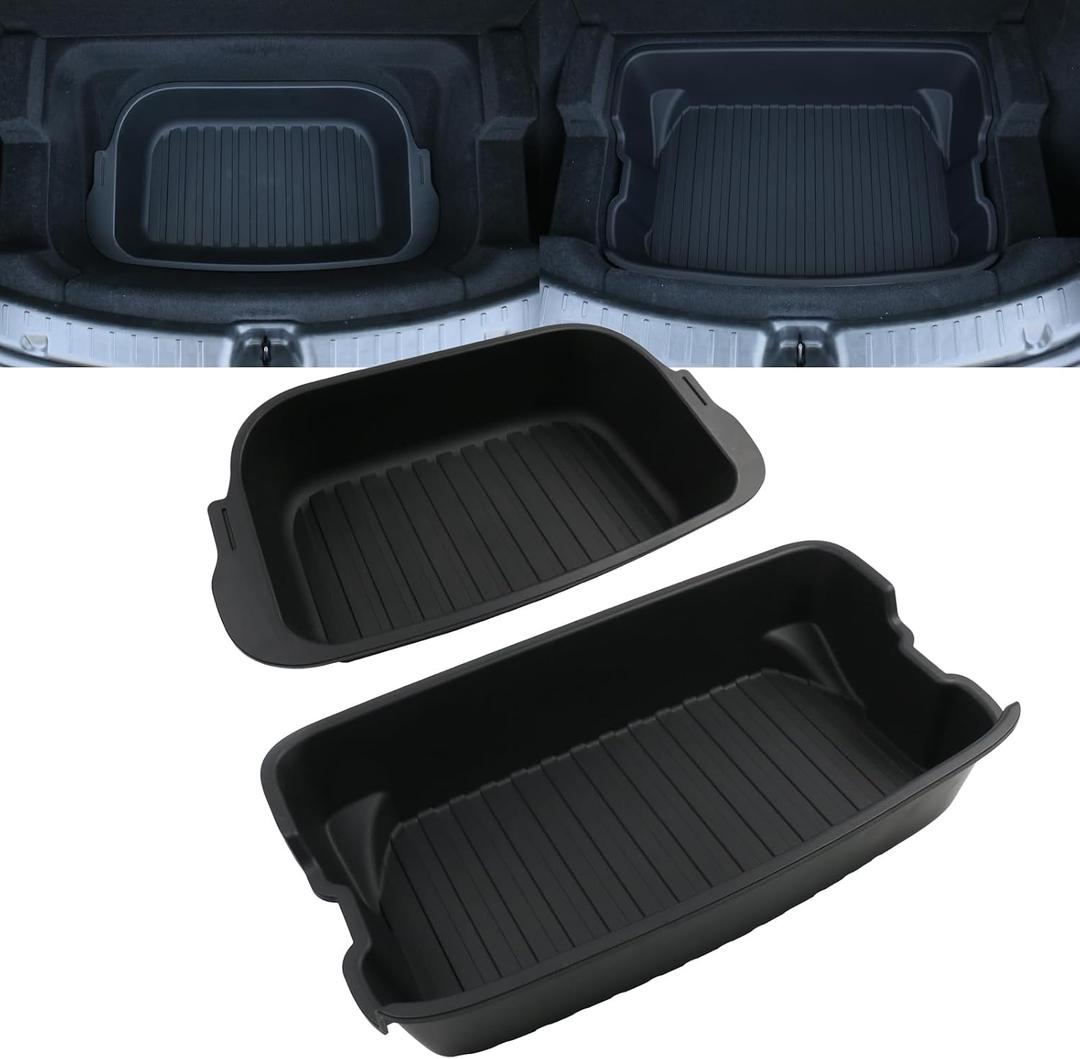 2 Pcs Trunk Organizer for 2025 2026 Tesla Model Y Juniper Trunk Storage Box Organizer Tray