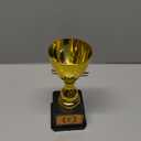 1st Place Gold Plastic Trophy with Detachable Sticker - Winged Design Award for Sports Competitions, Tournaments, Party Prizes & School Events