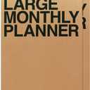 JSTORY Large Monthly Planner Set of 2 Stitch Bound Flat Lay Year Round Flexible Cover Goal/Time Organizer Thick Paper Eco Friendly Customizable A4 16 Months 36 Pages 18 Sheets Kraft