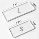 Ceramic Candle Tray - Small Rectangle, White Marble Organizer for Candle, Soap, Jewelry, Perfume, Towel Holder - Decorative Bathroom, Kitchen Sink, Counter, Restroom (9" x 3" x 1")