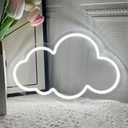 Cloud Neon Sign Cute White Clouds LED Light Sign for Wall,13 * 7.9IN Dimmable USB Floating Clouds Light Up Sign for Living Room Kid Bedroom Nursery Birthday Christmas Wedding Party decor