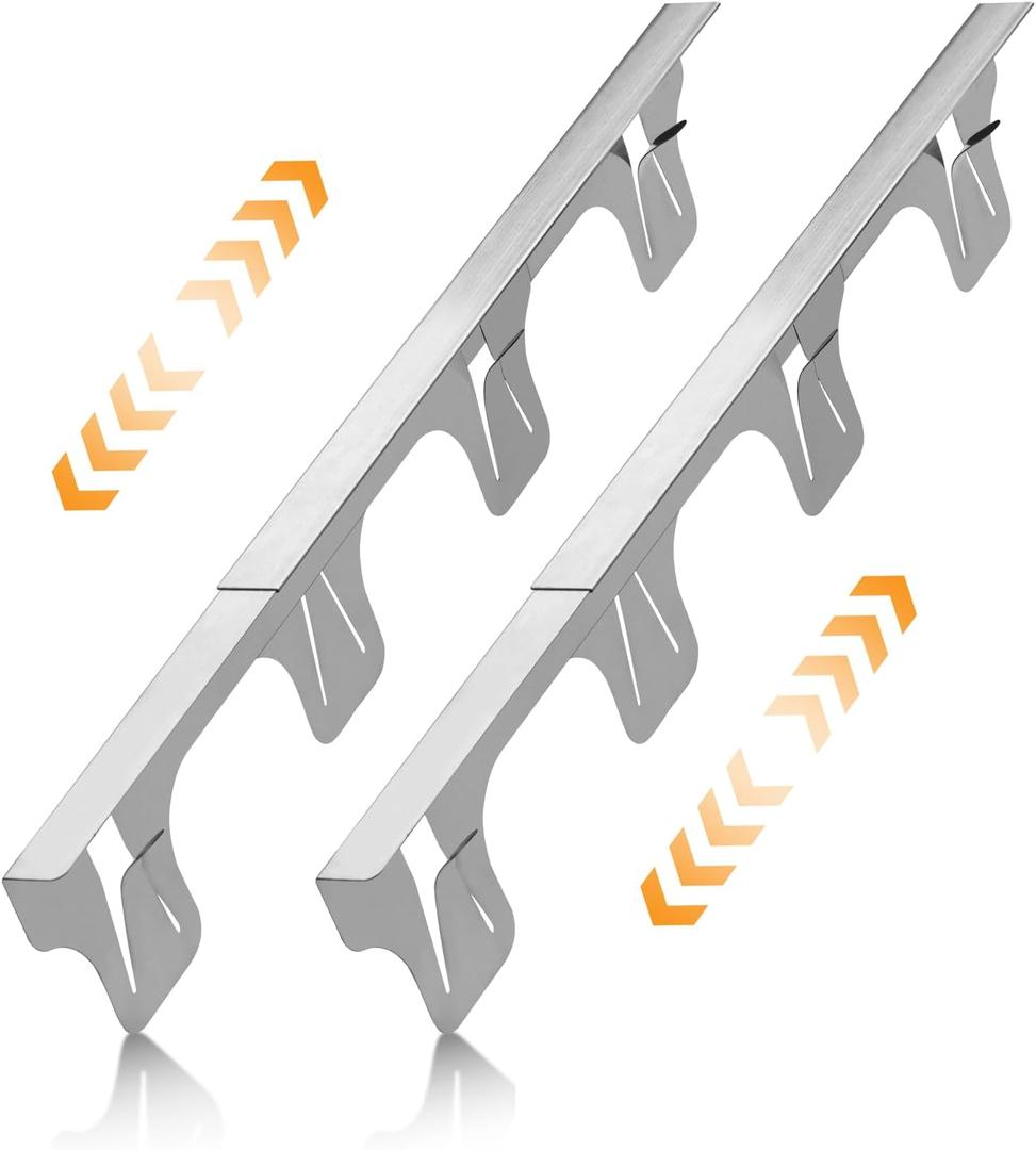 Stove Gap Filler, Stove Gap Covers Stainless Steel, Adjustable 13.8-27.5 In(2 Pack), Heat Resistant, Gas Stove Side Gap Protector, Silver