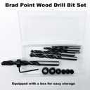 16Pcs Brad Point Wood Drill Bit 3/4/5/6/8/10/12mm Wood Working Drill with 3-12MM Center Point and Stopper Perfect for Woodworking Carpentry Drilling