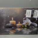 CGXLB Zen Stone Wall Art Candles & Orchid Painting Serene Water Decor for Spa Bathroom Bedroom Meditation Room 16"x24"