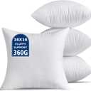 16 x 16 Throw Pillow Inserts Pack of 4 Small White Decorative Square Pillows for Living Room Couch Bed Sofa Cushion Sham Stuffer Indoor