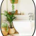 Fabuday Black Oval Bathroom Mirror for Wall - 24x36 Metal Framed Vanity Mirror for Over Sink, Big Matte Oval Mirrors for Living Room, Bedroom, Hallway, Entryway Decor, Horizontally/Vertically