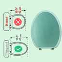 Elongated Toilet Seat Wood Toilet Seat Prevent Shifting with Zinc Alloy Hinges American Standard Size Toilet Seat Easy to Install also Easy to Clean(Elongated,Sparkling Turquoise)