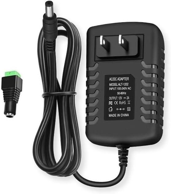 12V DC Power Supply 2A Universal AC Adapter, 100-240 50/60Hz to 12 Volts 2000mA Transformer & 1 Tip, DC 12V Power Adapter Cord, 5.5mm x 2.5mm Plug