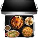Magic Mill Extra-Large Glass Food Warmer 21x16 Warming Tray