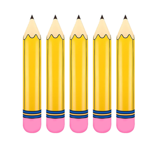 Funy Yellow Pencil Balloons 5pcs Back to School Foil Balloon - 27'' Giant Pencil Inflatable Balloon The First Day of School Classroom Welcome Party Favors Decorations Siupplies (5pcs)
