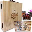Essential Oil Storage Box for 72 EO Bottles 5mL, 10mL or 15mL - Shows Entire Bottle & Label - Essential Oil Travel Case - Elegant Display Rack for Presentations & Spas - Wooden Essential Oil Organizer
