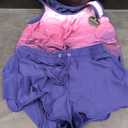 Women's Tankini Swimsuit Modest Two Piece Bathing Suit Athletic Blouson Tank Top with Short Bottoms,  Size L