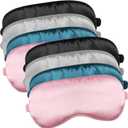 8 Pack Sleep Mask,Silk Sleep Eye Mask,Soft Satin Eye Cover with Elastic Adjustable Strap,Effective Shading Blindfold for Women Men,Sleeping Mask Blackout Eye Masks for Travel Nap Yoga,4 Colors