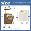 HITNET Bamboo Tilt Out Laundry Hamper, Bathroom Storage Cabinet with Hidden Removable Basket and 2 Open Shelves, Space Saving Bamboo Storage for Clothes, Towels and Toys, Walnut
