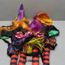 Jenaai 2 Pieces Halloween Crashing Witch into Tree Lighted Decorations(43 Inch Tall) LED Light Funny Purple Orange Halloween Witch Ornaments Hanging for Door Column Outdoor Garden Patio Porch Decor