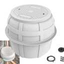 40x31.5H Fiberglass Enclosure Box,Underground Vault W/28 Cover Precast Large Catch Basin Inspection Manhole Assembly,Drainage Collection Round Brick Well for Sewage Septic Distribution Box