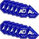 12 Pack ADT Security Stickers, Double-Sided ADT Security Decals,HD Printed Security Stickers for Windows, Door, Indoor/Outdoor, UV & Water Resistant, 3"x 3"