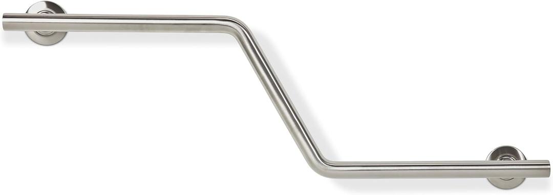 Seachrome Bathroom Grab Bar, 38 inch Stainless Steel, Right Handed Zuma Bar, 1 1/4 inch Diameter, Handicap Grab Bar, Safety Rail, Satin Stainless (Model: GWR-3638-QCR-SS)