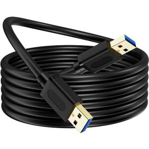 USB 3.0 Male to Male Cable 3Ft,USB to USB Cable with Gold-Plated Connector for Hard Drive Enclosures, DVD Player, Laptop Cooler (3Ft/1M)
