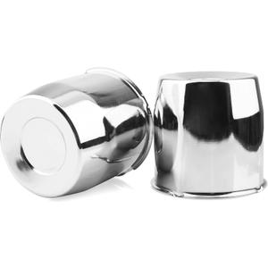 2Pcs 4.25inch Trailer Wheel Center Caps Push Thru 4.25" Bore 4.33" Tall for Wheel Rim, Chrome Silver Wheel Cover