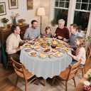 CXPSINC 2 Pack Premium Disposable Plastic Tablecloth 84" Round Table Cover for Birthdays Weddings Christmas Anniversary (Silver Grey)