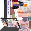 for iPad 9th/8th/7th Generation Case 10.2 Inch Girls Cute Kids Women Folio Smart Cover Pencil Holder Quotes Aesthetic Design Girly Kawaii Teen Unique Cases for iPad 7/8/9 Gen A2602 A2270 A2197