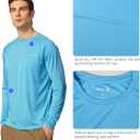 baleaf Men's Sun Protection Shirts UV SPF UPF 50+ Long Sleeve Rash Guard Fishing Running Quick Dry Lightweight (Blue, XXL)