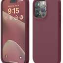 elago Compatible with iPhone 15 Pro Case, Liquid Silicone Case, Full Body Protective Cover, Shockproof, Slim Phone, Anti-Scratch Soft Microfiber Lining, 6.1 inch (Burgundy)