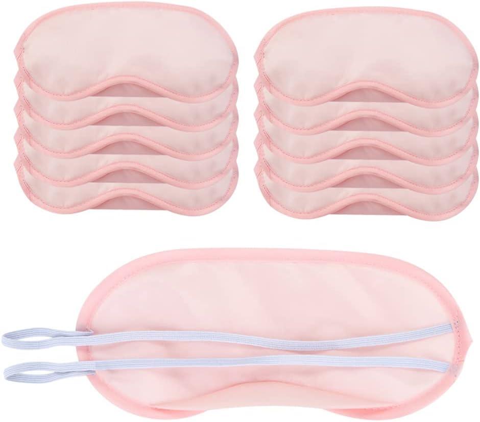 AKOAK 10 Pieces Game Party Sleep Travel Eye Mask, Lightweight Shading Eye Protection Rest Eye Mask, with Nose Pad and Adjustable Strap, Unisex (Pink)